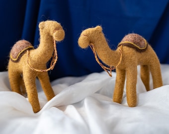 Felted camel for nativity scene