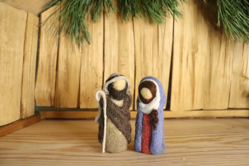 Felted Nativity Set 8 Pieces. Needle Felt Nativity Scene. Etsy