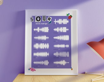 Olivia Rodrigo - Sour Poster Sound Wave | Tracklist Minimal