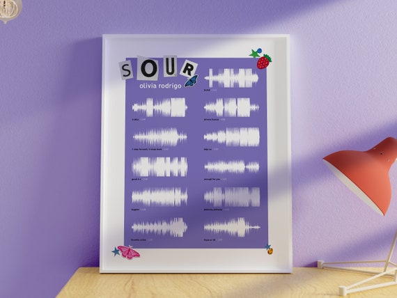 Olivia Rodrigo - Sour Poster Sound Wave | Tracklist Minimal