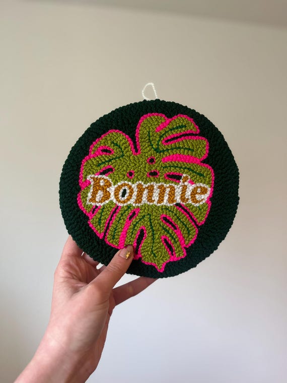 Personalised Punch Needle Wall Hanging: 70s Retro Decor