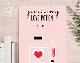 Impression de philtre d'amour - cadeau de Saint-Valentin, oeuvre d'art d'anniversaire
