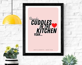 Impression des paroles de « Cuddles In The Kitchen » d'Arctic Monkeys – Cadeau musique