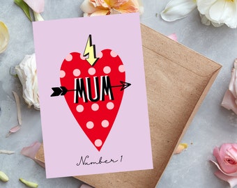 Impression coeur numéro 1 maman - Cadeau pour la Fête des Mères