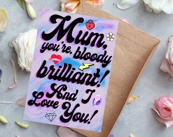 Impression brillante maman, cadeau cosmique pour la fête des mères