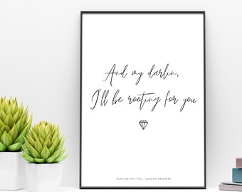 Impression des paroles de London Grammar « Rooting For You » - Poster de musique