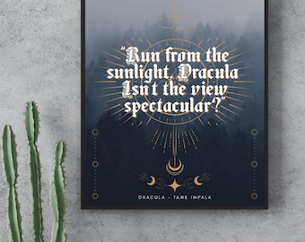 Dracula Lyrics Art Print – Tame Impala Music | Kevin Parker