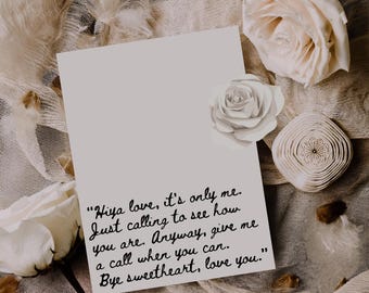 Love Note A4 Print | Customised Words | Letter | Wall Print | Love Letter | Handwritten Style
