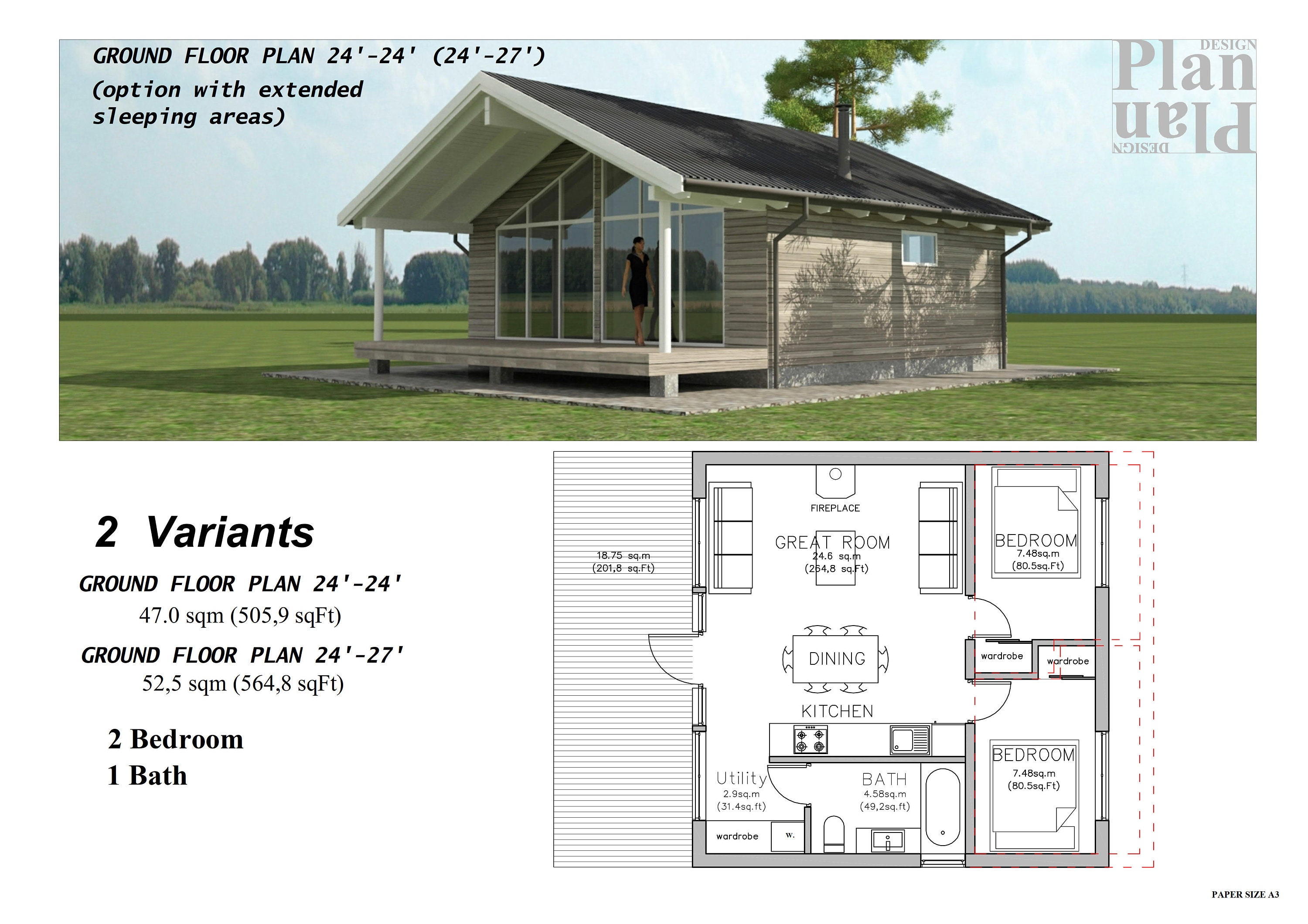 Modern Tiny House 24 X 24 27 Plans And Etsy Modern Tiny House 24 X 24 27 Plans And Etsy
