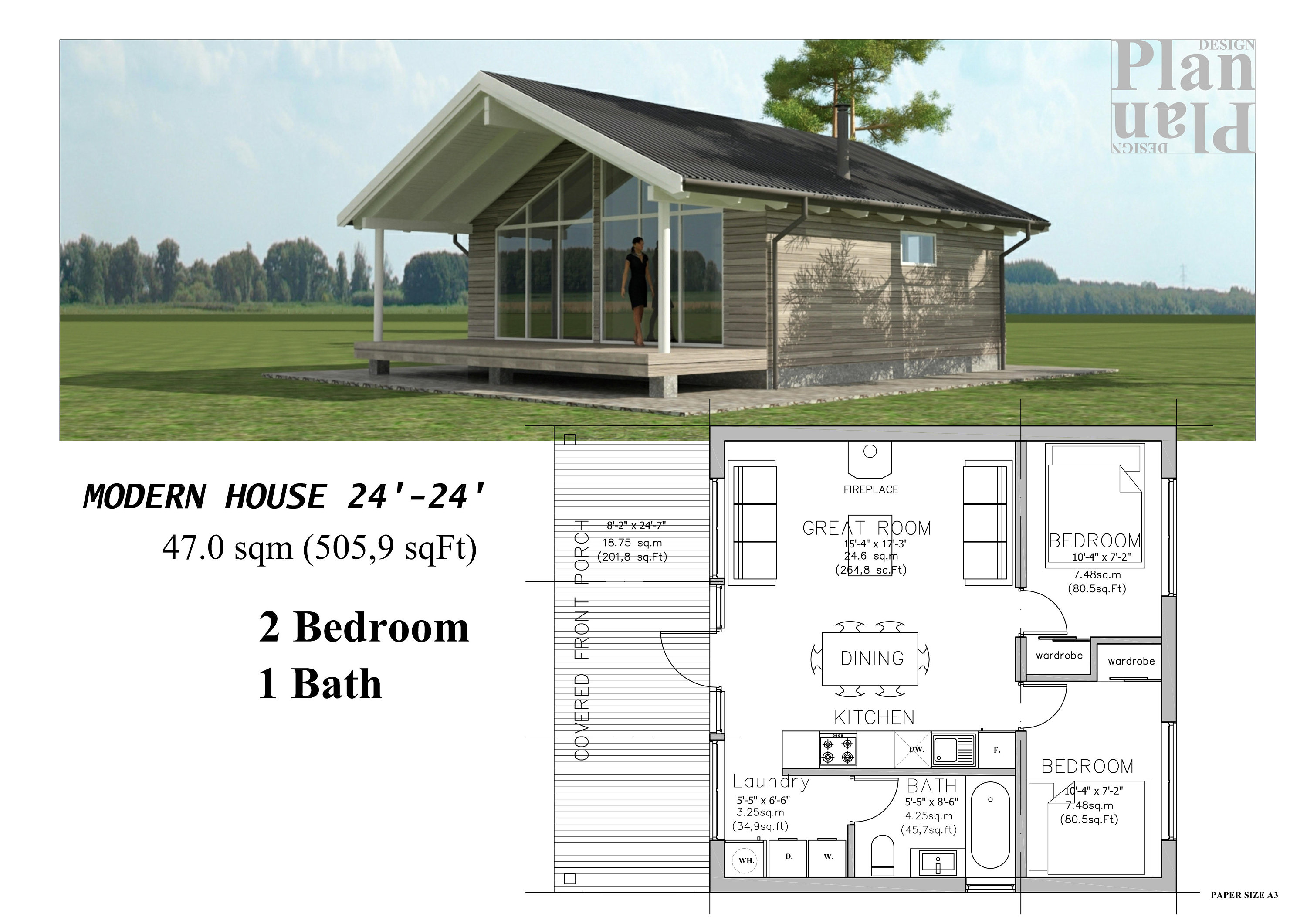 Contemporary Cabin House Plan 2 Bedroom 1200 Sq Ft Ank Studio Contemporary Cabin House Plan 2