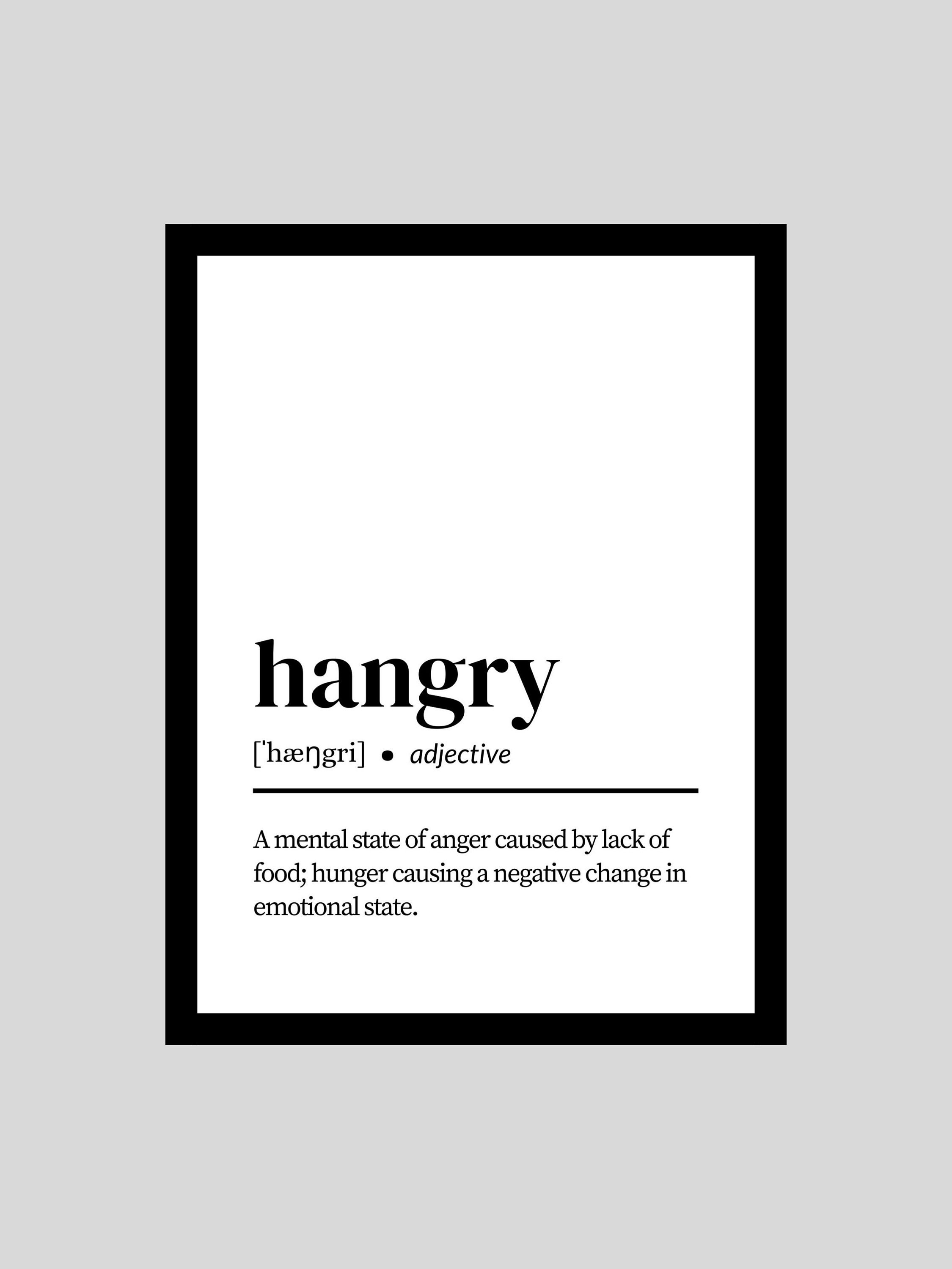 Hangry / Definition Print / Funny Prints / Printable / Kitchen - Etsy ...