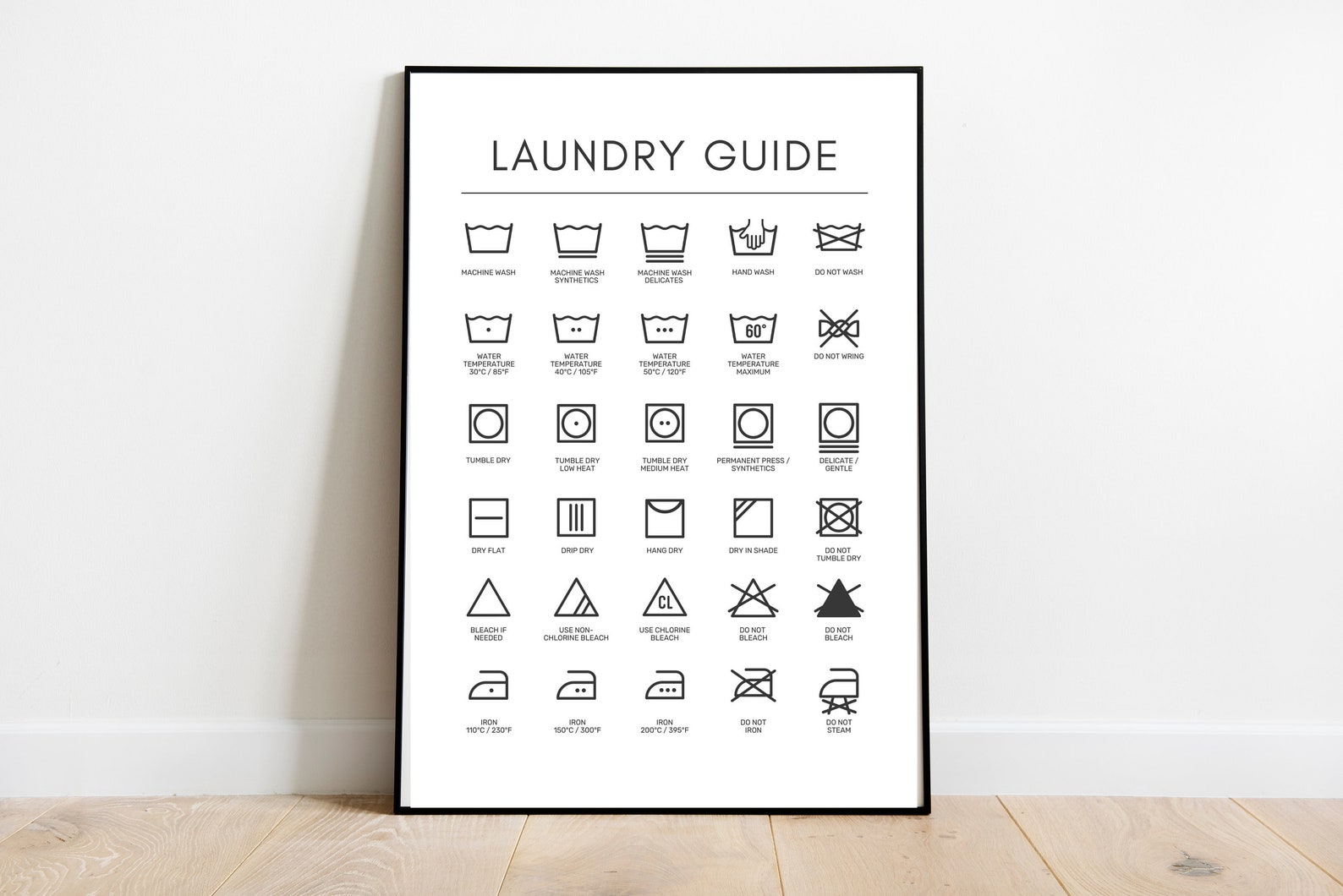 Laundry Guide / Instant Download / Printable / Washing Symbols - Etsy