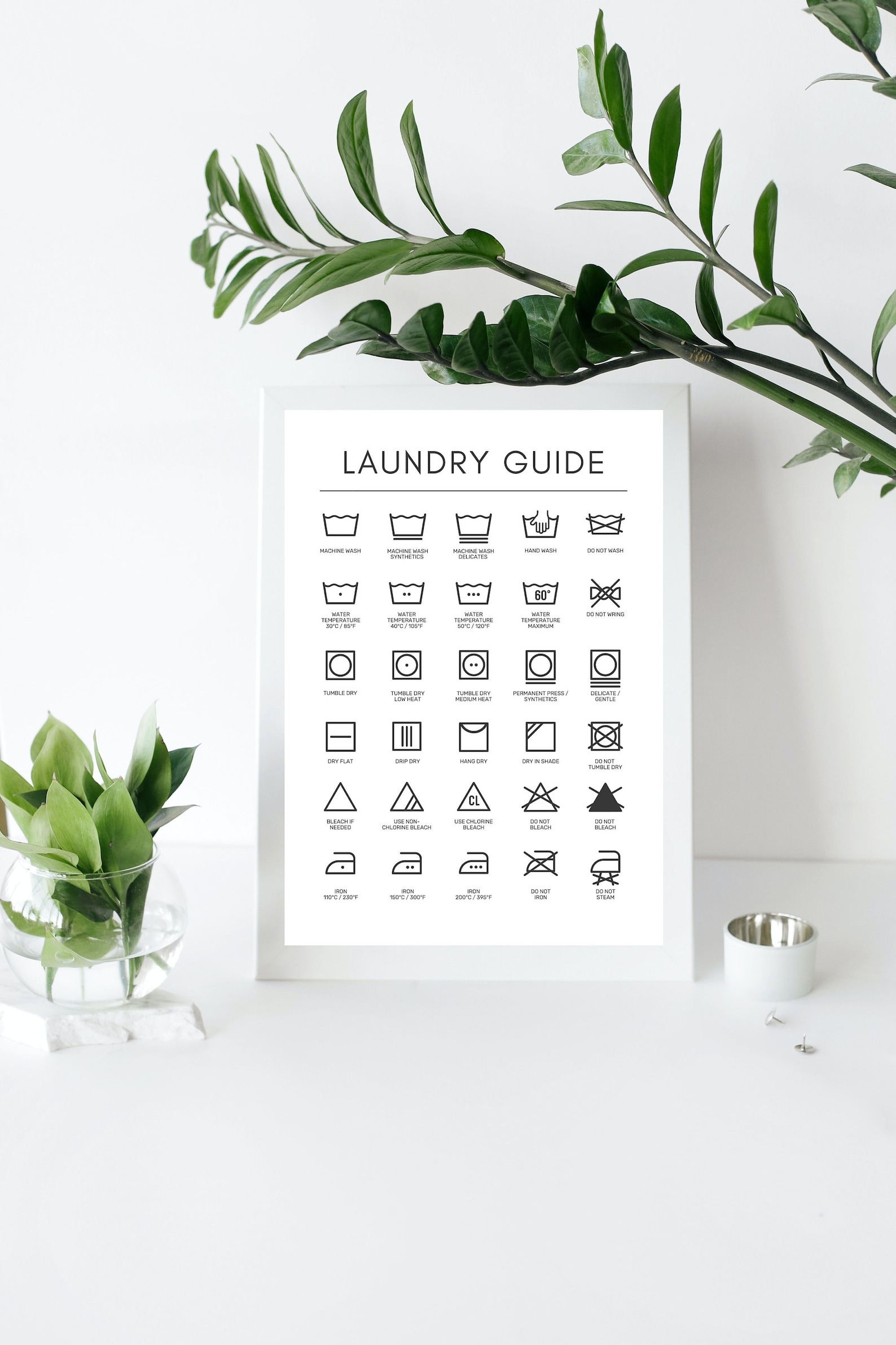 Laundry Guide / Instant Download / Printable / Washing Symbols ...
