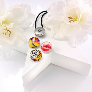 3 XL Snap Click Buttons XL-Mix 70101, Ø 30 mm snap button interchangeable jewelry, colorfully mixed image 3