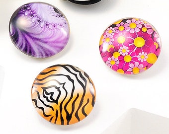 3 XL Snap Click Chunk Buttons "XL-Mix 70106 ", Ø 30 mm - Push button change jewelry, colorful mixed