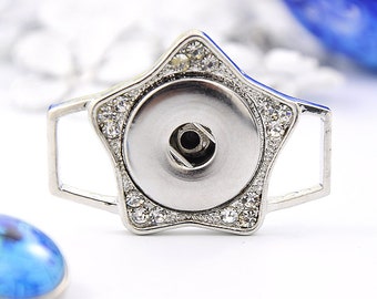 Snap-base design bottom with bracket/eyelets for snap buttons, 18 mm, create snap-click snap button change jewelry