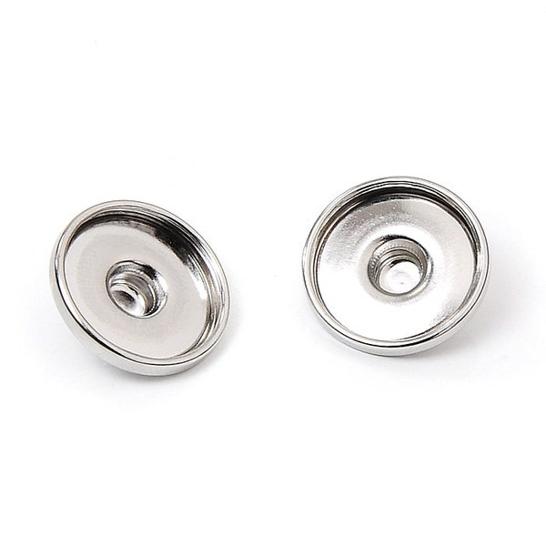 18 mm Button Plates UNTERTEILE , innen 16mm (DIY) mit 2 mm hoher Einfass-Kante, Snap Click-Wechselschmuck, ZUBEHÖR