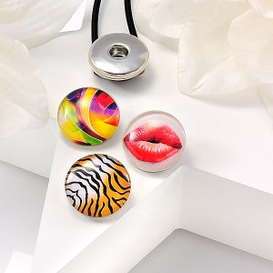 3 XL Snap Click Buttons XL-Mix 70101, Ø 30 mm snap button interchangeable jewelry, colorfully mixed image 2