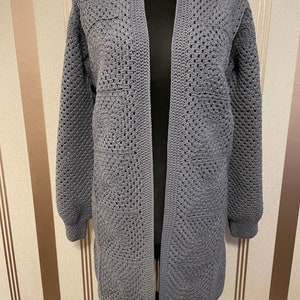 Granny square afghan cardigan crochet jacket cardigan boho coat granny square long coat