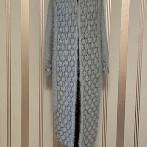 Raspberry braid long coat knitted coat cardigan cable knit autumn winter coat jacket image 1
