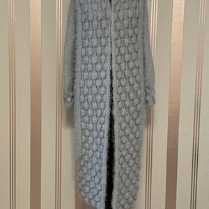 Raspberry braid long coat knitted coat cardigan cable pattern autumn winter coat jacket