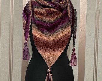 Triangle Scarf Triangle Cloth Crocheted Scarf Winter Gradient