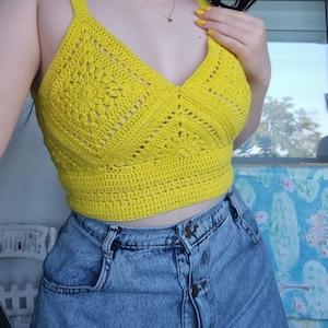 Crochet top summer top crop top cotton