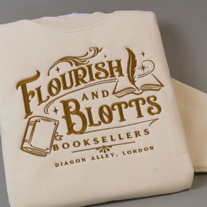 Wizard Book Shop Embroidered Sweatshirt, Universal Studios  Sweatshirt, Subtle Potter Sweatshirt, Gifts For Book Lovers