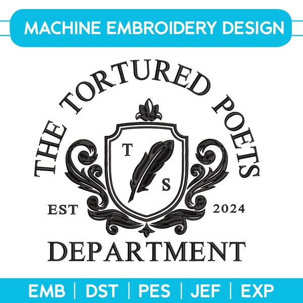 The Tortured Poets Department Embroidery File, TTPD New Album, Alls Fair In Love And Poetry embroidery pattern