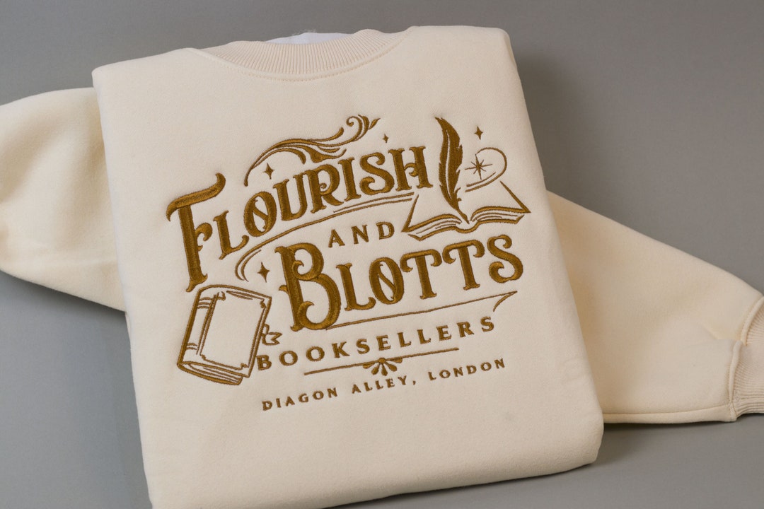 Wizard Book Shop Embroidered Sweatshirt, Universal Studios  Sweatshirt, Subtle Sweatshirt, Gifts For Book Lovers