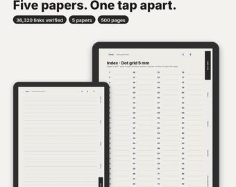 Plantillas de papel e-ink para reMarkable, Kindle Scribe, Supernote, Boox, puntos, cuadrícula, rayado, caligrafía, PDF