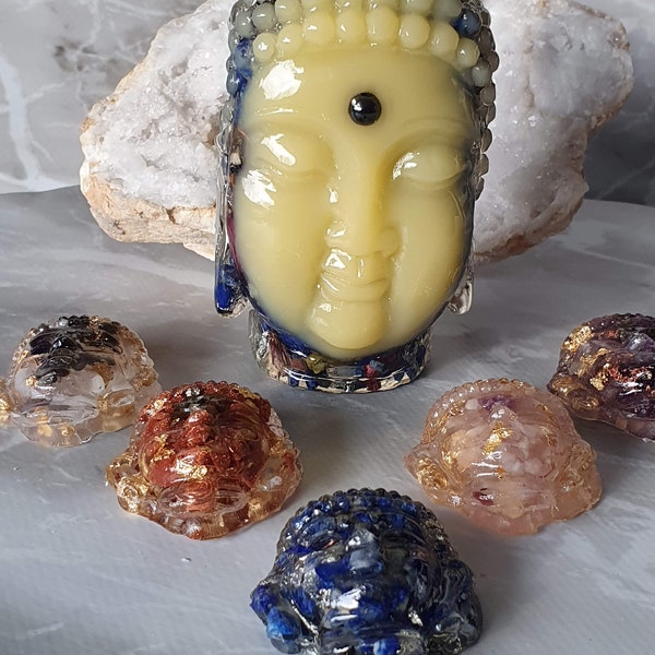 Orgonites têtes de Bouddha Pierres de gemme naturelles Déco Méditation Reïki Lahochi Cadeau Quartz Améthyste ...