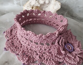 Breastplate Necklace Lace Choker Vintage Crochet Handmade Gift for her Valentine's Day