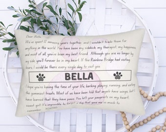 Personalized Pet Memorial Gift Pillow, Dog Sympathy Gift, Pet Loss Gift, Pet Bereavement Gift, Pet Sympathy Pillow