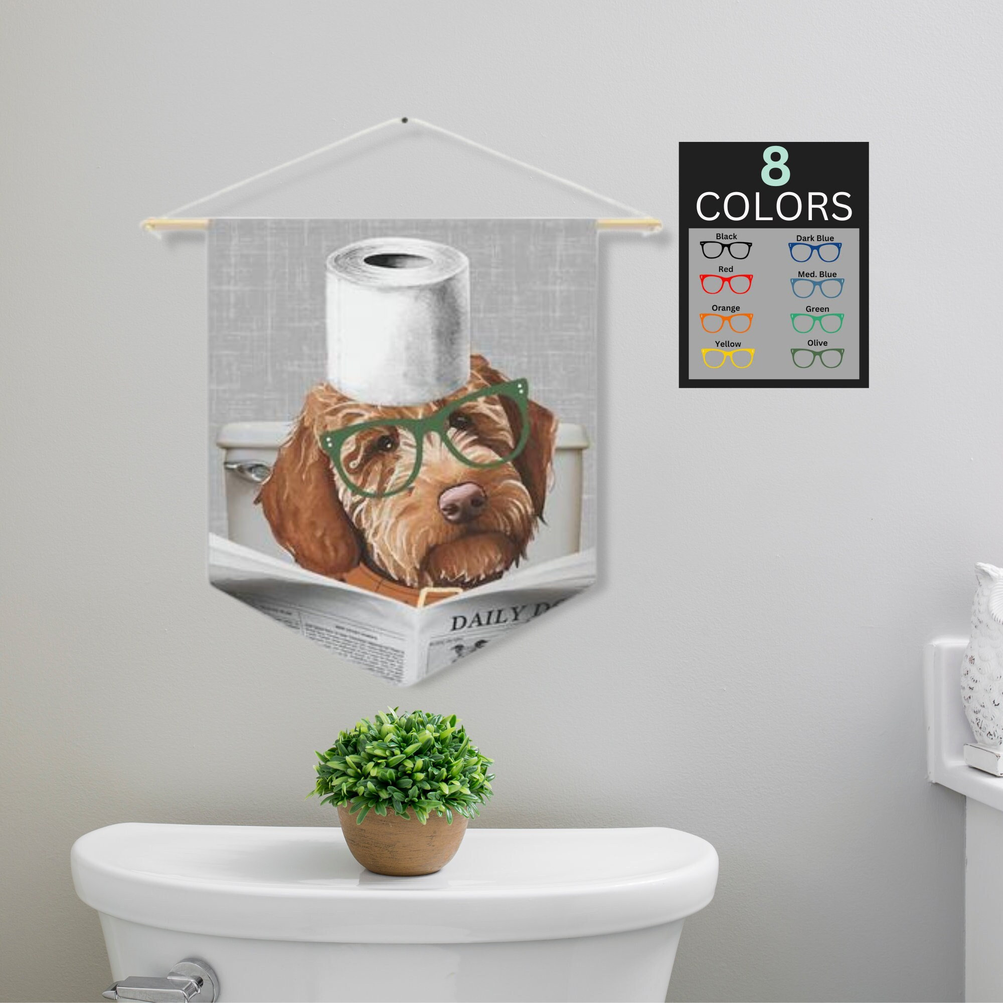 Custom Doodle Dog Bathroom Art Decor Funny Goldendoodle Etsy