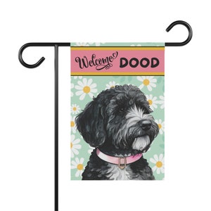 Doodle, Bernedoodle, Sheepadoodle Lente Zomer Tuin Vlag, Cadeau voor Doodle Mom &Dad, Dubbelzijdige vlag, Stand NIET inbegrepen