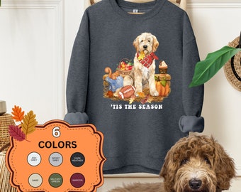 Goldendoodle Dog Fall Sweatshirt,  Goldendoodle, Football, Pumpkin spice, Doodle Mom shirt, Autumn Labradoodle, Double Doodle shirt