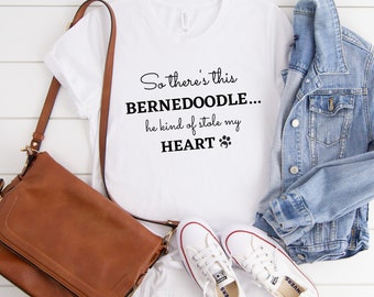 Bernedoodle Stole My Heart Shirt, Bernedoodle Mom, Dog Lover Gift, Bernedoodle Gift, Doodle T-Shirt, Dog Tee,Unisex Jersey Short Sleeve Tee