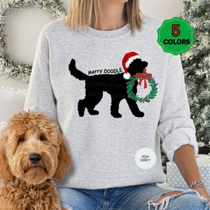 Doodle Dog Christmas Sweatshirt, Goldendoodle, Labradoodle, Aussiedoodle, Bernedoodle, Sheepadoodle etc. Mom shirt Gift, Doodle Silhouette