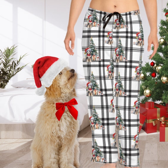 Bernedoodle, Aussiedoodle Christmas Pajama Pants, Doodle Dog Mom Gift,  Women's Dog Lover Pajama Pants 