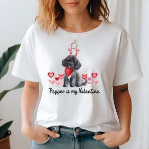 Personalized Poodle Comfort Colors® Valentine's Day T-shirt, Custom Poodle Dog Mom Shirt, Dog lover Valentine T-shirt