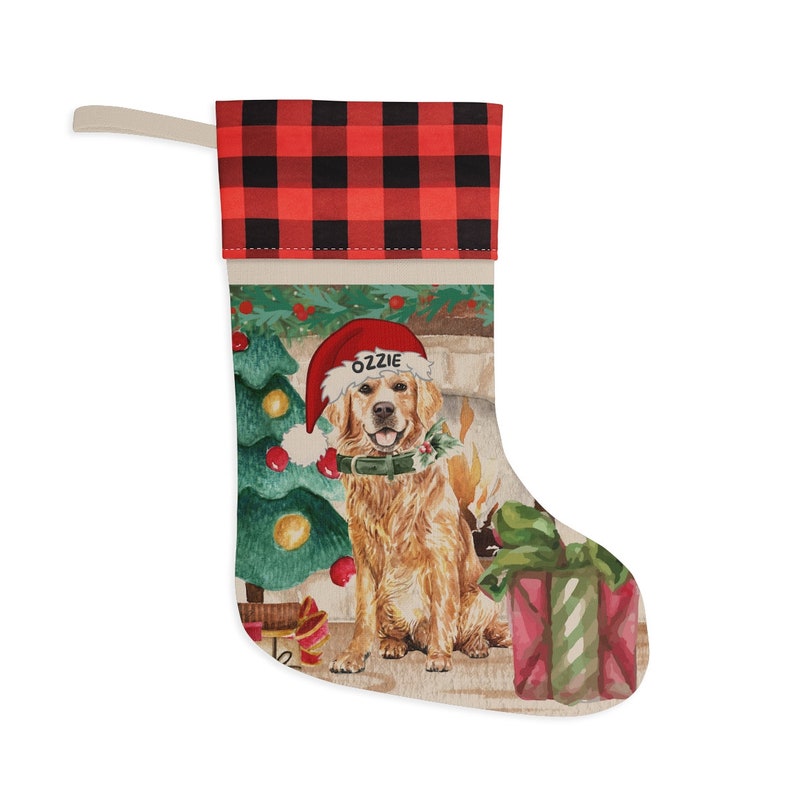 Personalized Golden Retriever Christmas Stocking Custom Etsy