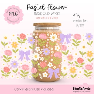 Boho Flower Glass Cup Wrap, Glass Cup Flower Wrap, Floral Glass Cup Wrap, Floral Coffee Cup Wrap, Floral Glass Cup Wrap, Flowered Aesthetic