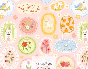 Spring Flower Seamless Pattern, PNG JPG, Digital Download