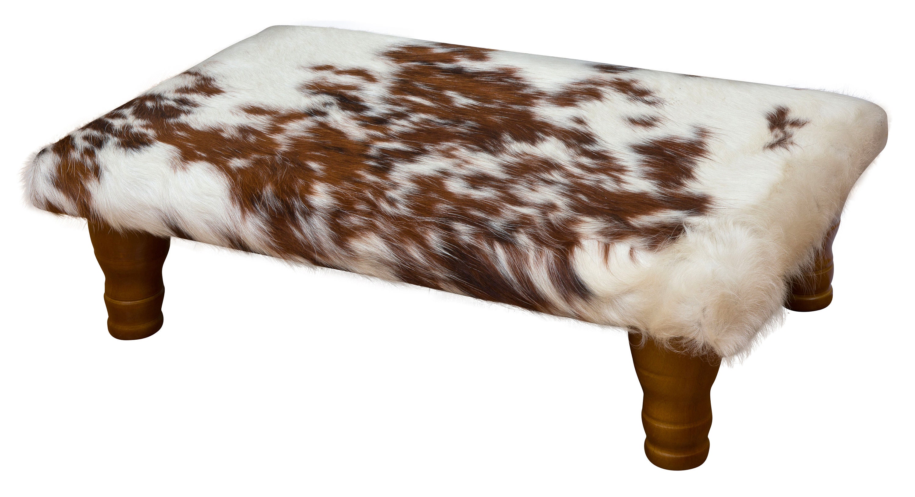 Cowhide Brindle Footstool Cow Hide Ottoman Cowhide Stool Etsy