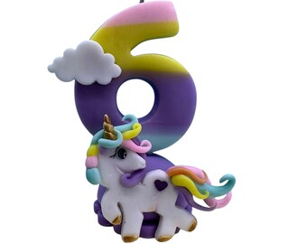 Handmade Unicorn Birthday Candle: Custom Cake Topper Keepsake