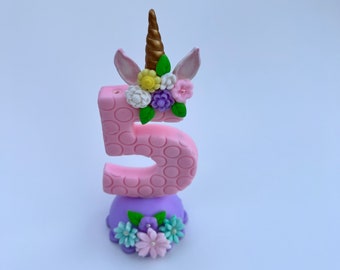 Birthday cake topper,luxury candle,cute candle,unicorn cake topper,customized candle,beeswax candle,modern candles,cake candle,rose candle