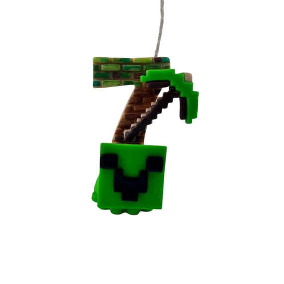 Handmade Pixel Birthday Candle – Custom Age Gamer Party Cake Topper