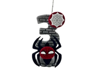 Personalized Spider Birthday Candle: Handmade Superhero Cake Topper