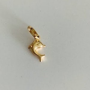 14K Gold Dolphin Pendant | Yellow Gold Dolphin Pendant | Dainty Dolphin Pendant | 14K Gold Pendant